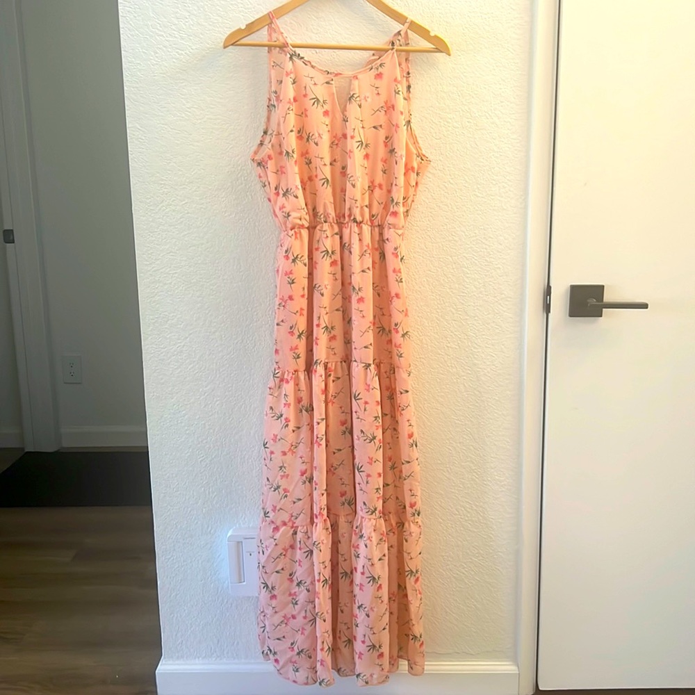 Belinda (M) Maxi floral pink dress